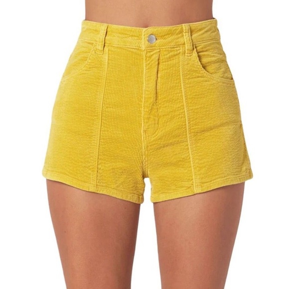 ROLLA'S Pants - Rolla’s Dusters Cord Shorts 26 Yellow Gold Retro 70s High Rise Mustard Boho